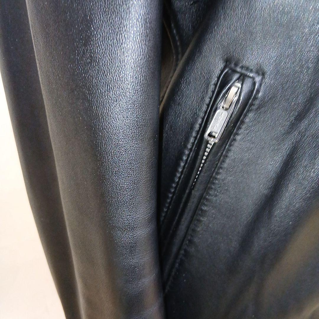タケオキクチ襟付シングルライダースジャケットラムレザーMサイズ