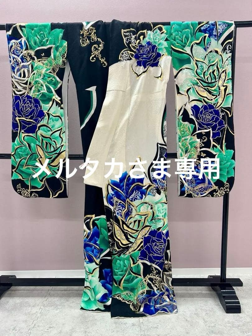 《美品》振袖　単品 A No.408 白 中振袖150〜160cm