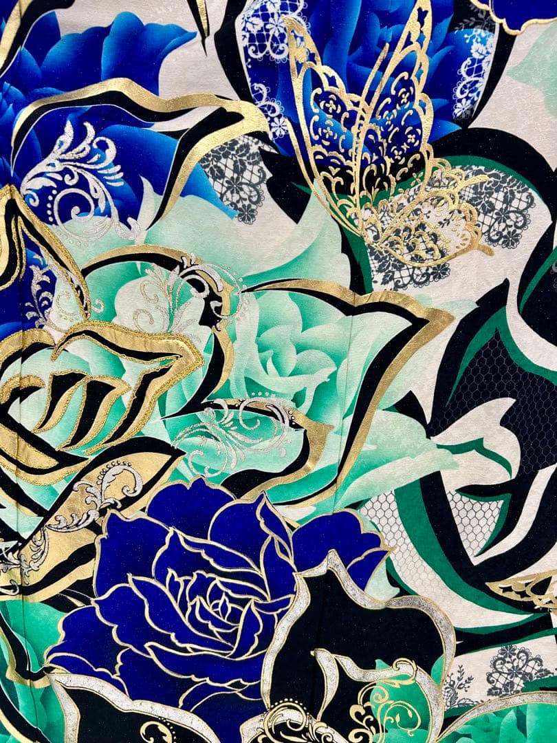 《美品》振袖　単品 A No.408 白 中振袖150〜160cm