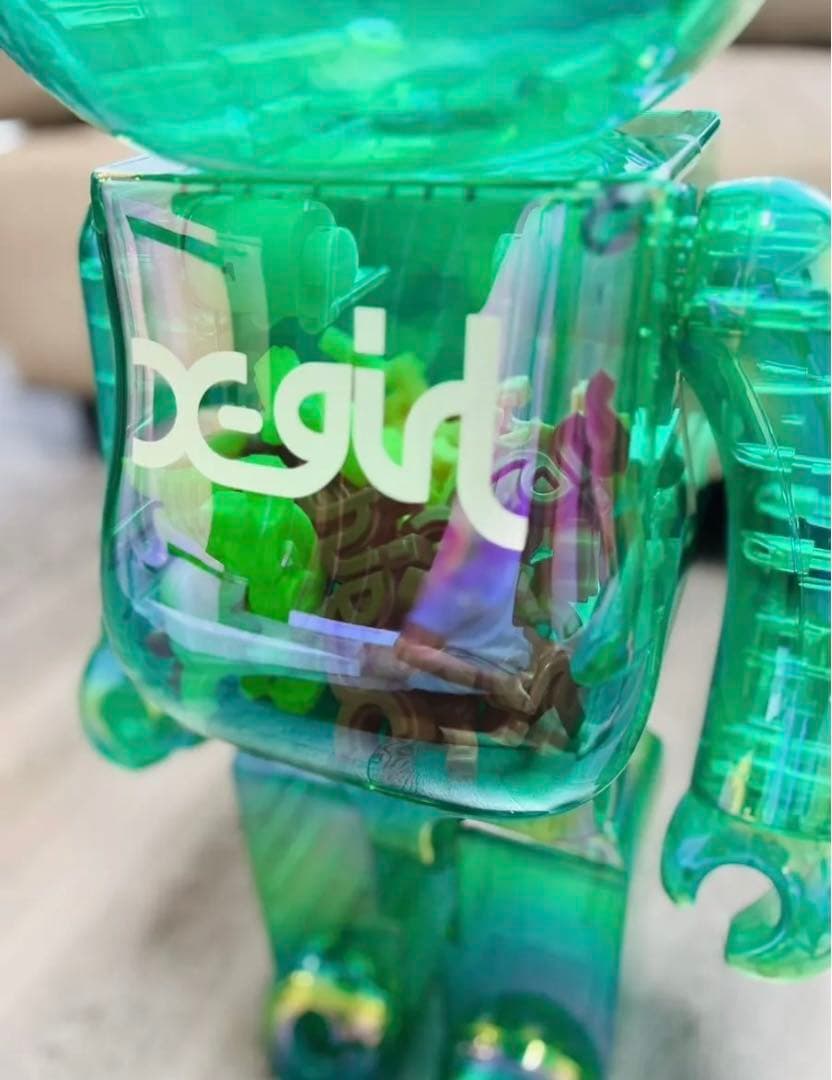 BE@RBRICK X-girl CLEAR GREEN 1000%ベアブリック