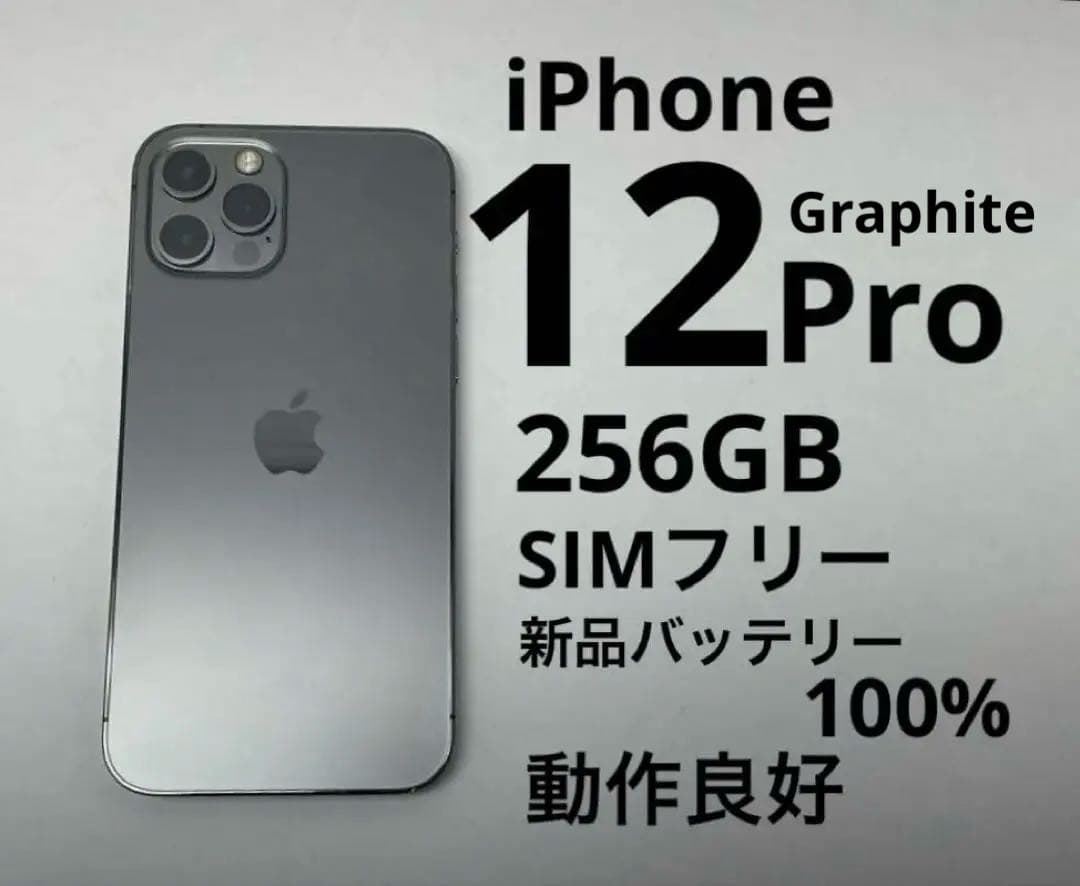iPhone 12 Pro グラファイト 256GB動作良好 バッテリー100%