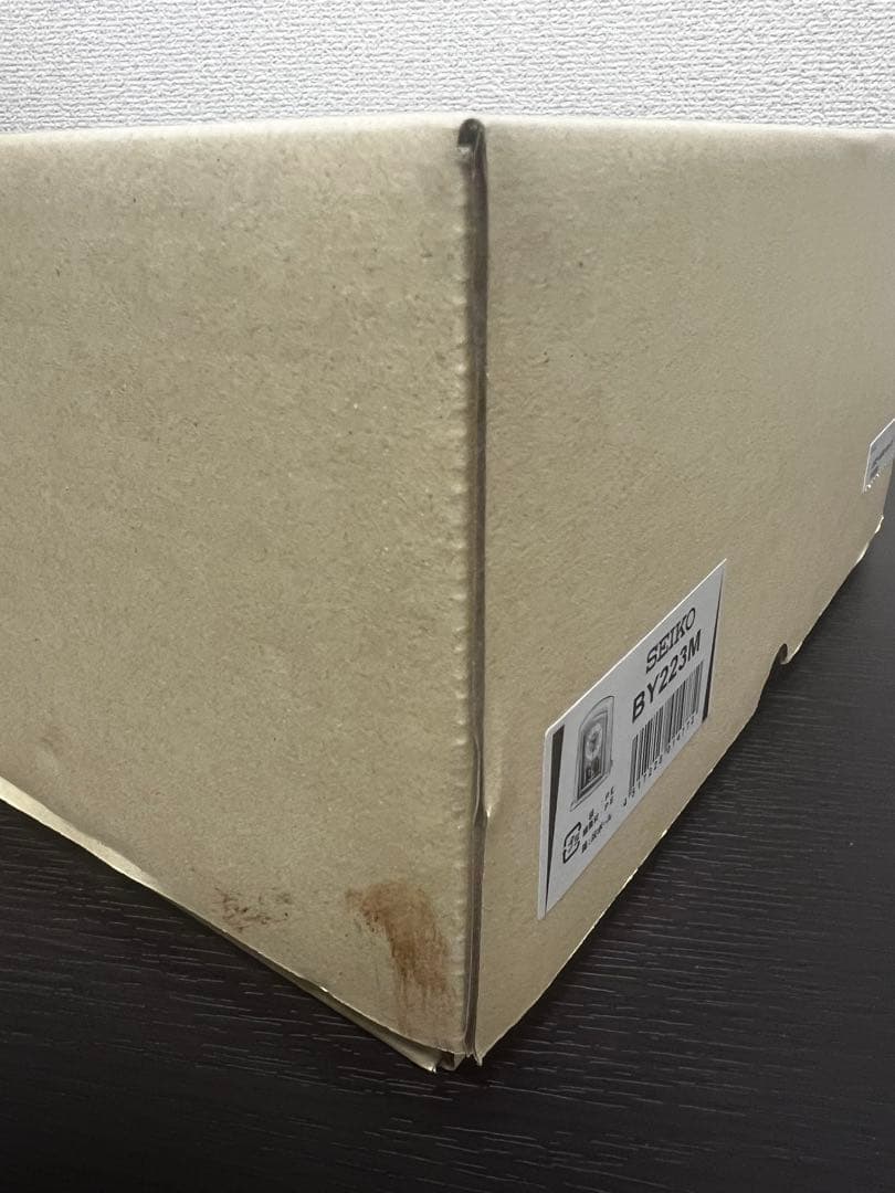 セイコークロック　BY223M　電波置時計　オニキス枠　豪華