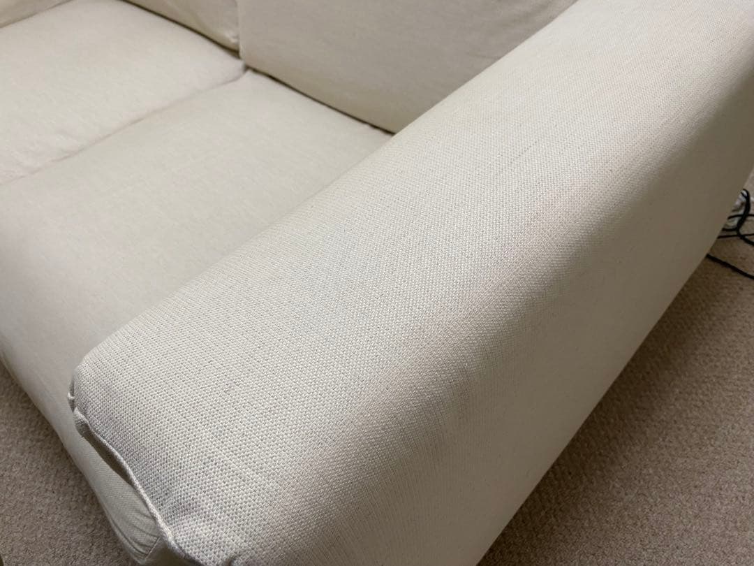 【送料無料/2021年製/美品】無印良品 2人掛けソファ（カバー付）