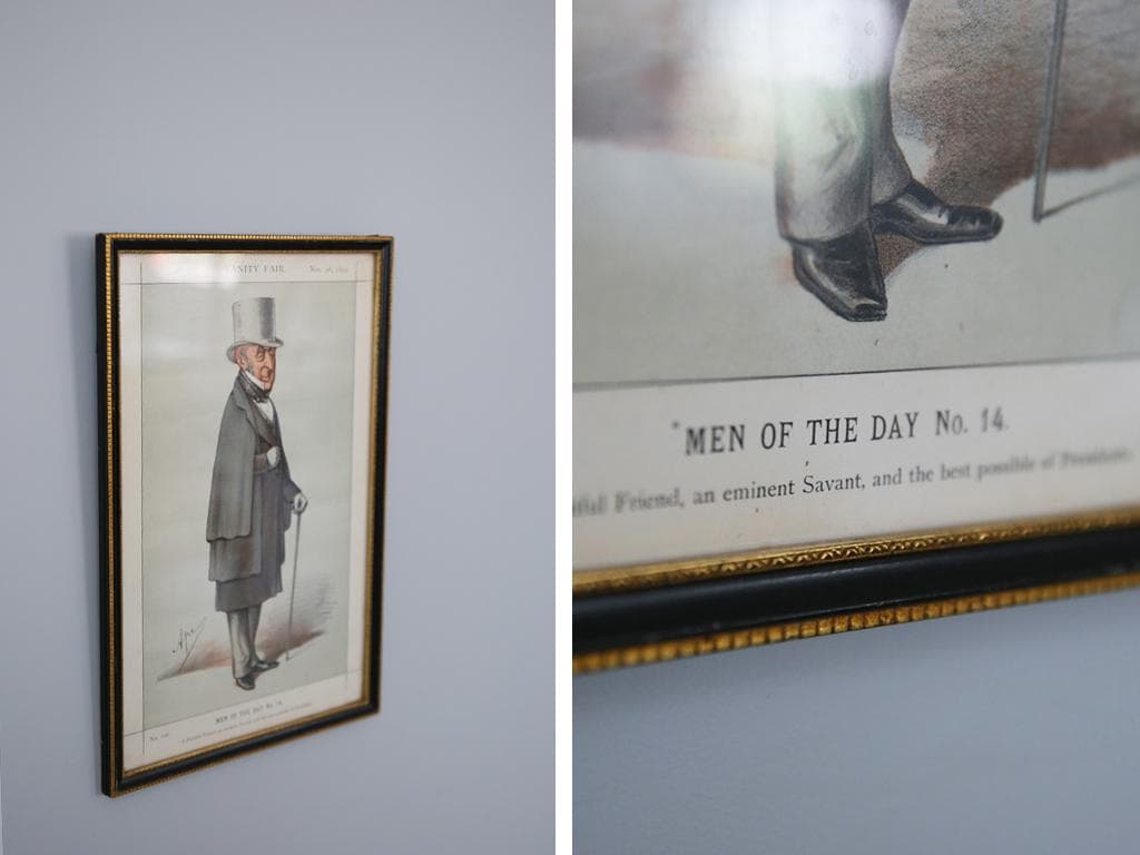 英国アンティーク古いパロディプリント絵/壁飾り/ウォールアート(87-278)