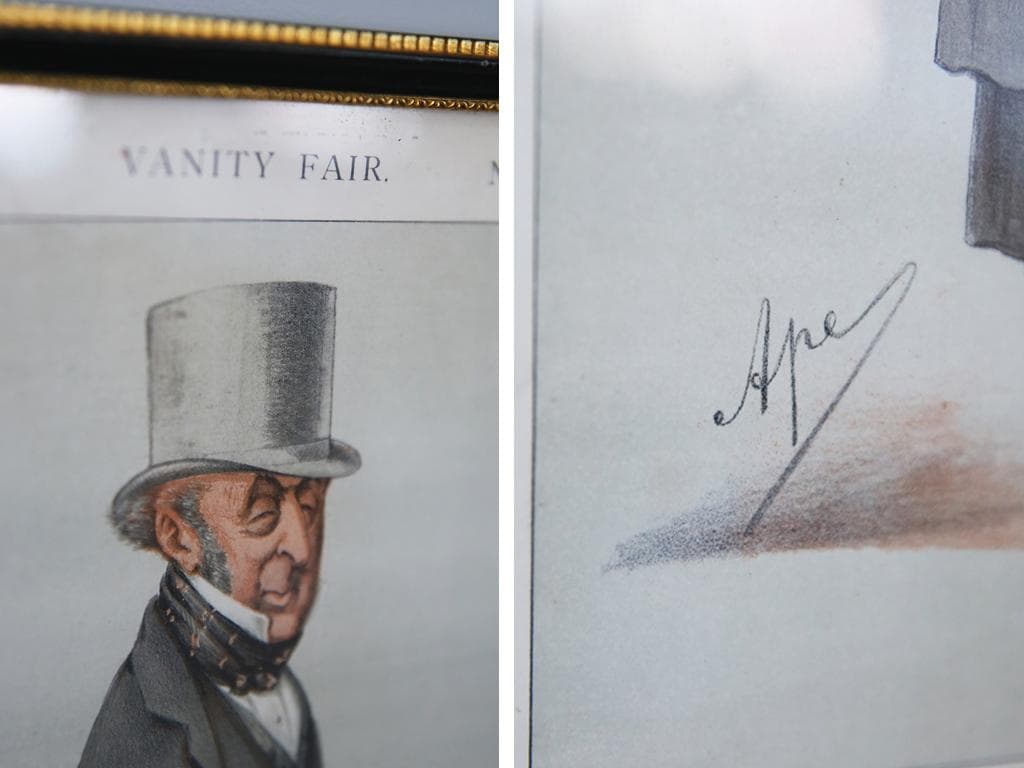 英国アンティーク古いパロディプリント絵/壁飾り/ウォールアート(87-278)