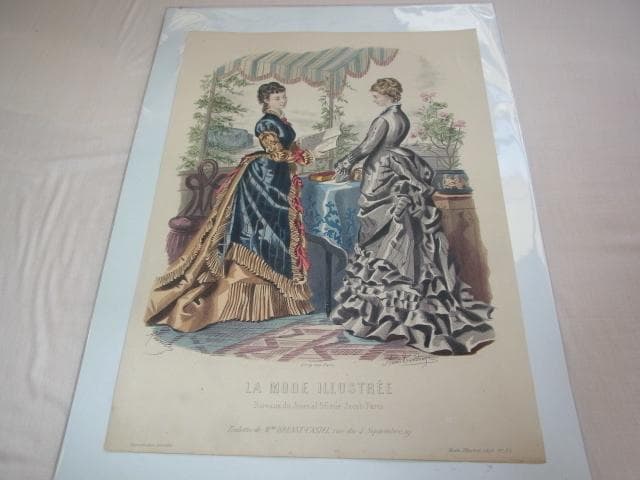 1875年銅版画◆フランス ファッション誌『ラ・モード・イリュストレ』No.32