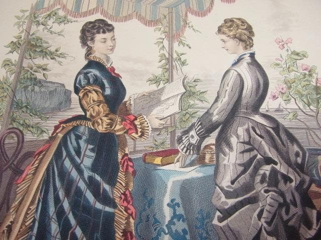 1875年銅版画◆フランス ファッション誌『ラ・モード・イリュストレ』No.32