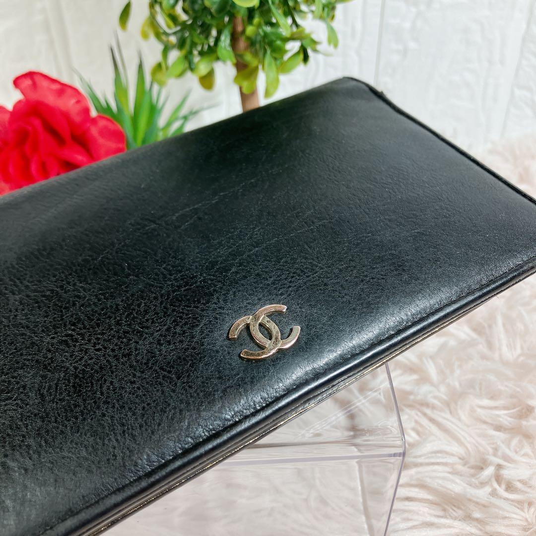 希少 CHANEL ココマーク 二つ折り 長財布 大容量 ブラック 黒 即日発送