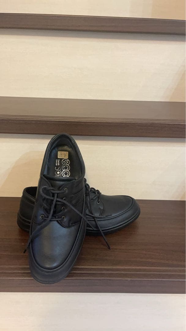 ECCO　エコー　25.5　EEEレザーシューズ　本革　ウォーキングシューズ　黒