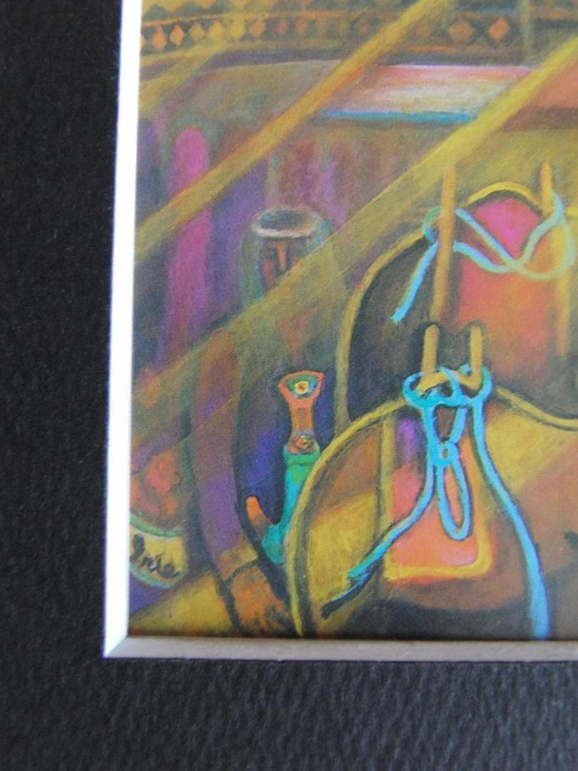 入江一子、【イエメン門】、希少な額装用画集より、新品額装付、状態良好