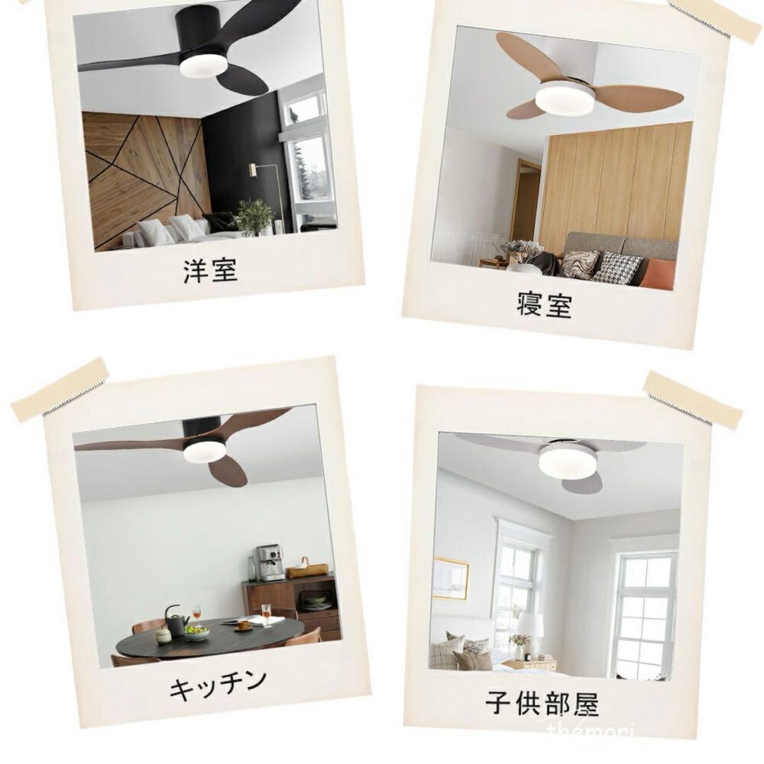 ホワイト x ラワンウッド シーリングファン