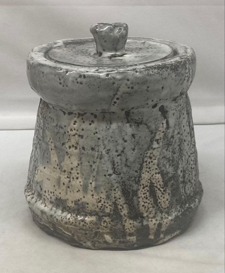 B538b 鼠志野 水指　作者不詳　木箱無し　茶道具