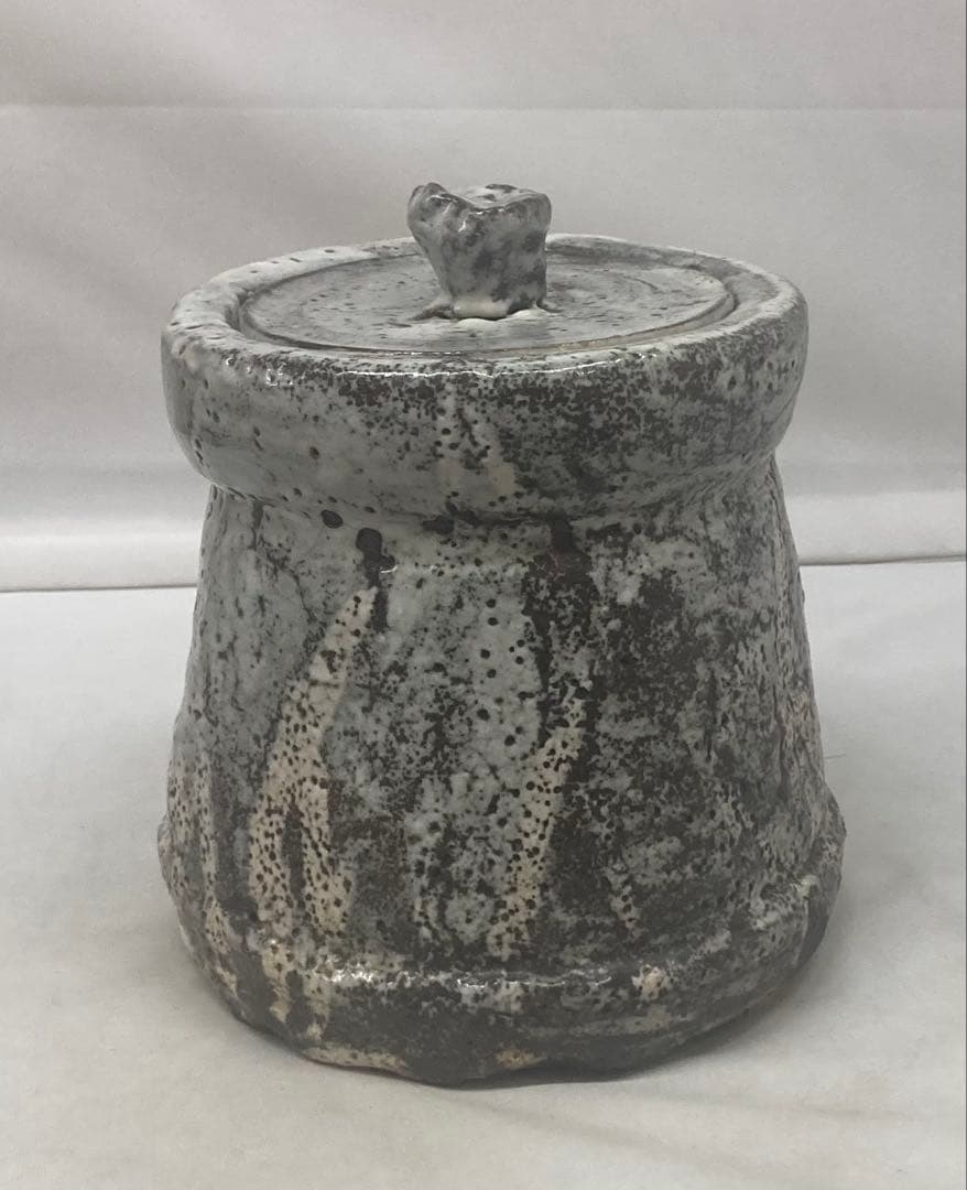 B538b 鼠志野 水指　作者不詳　木箱無し　茶道具