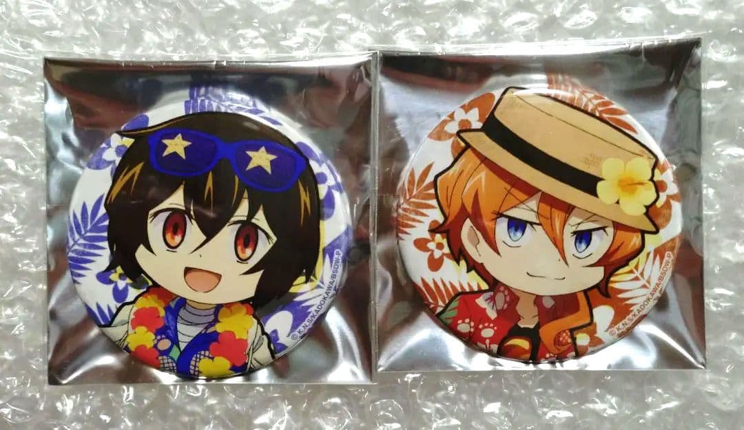 ごきげんサングラス　アロハ　中也　缶バッジ　文豪ストレイドッグス　太宰　わん