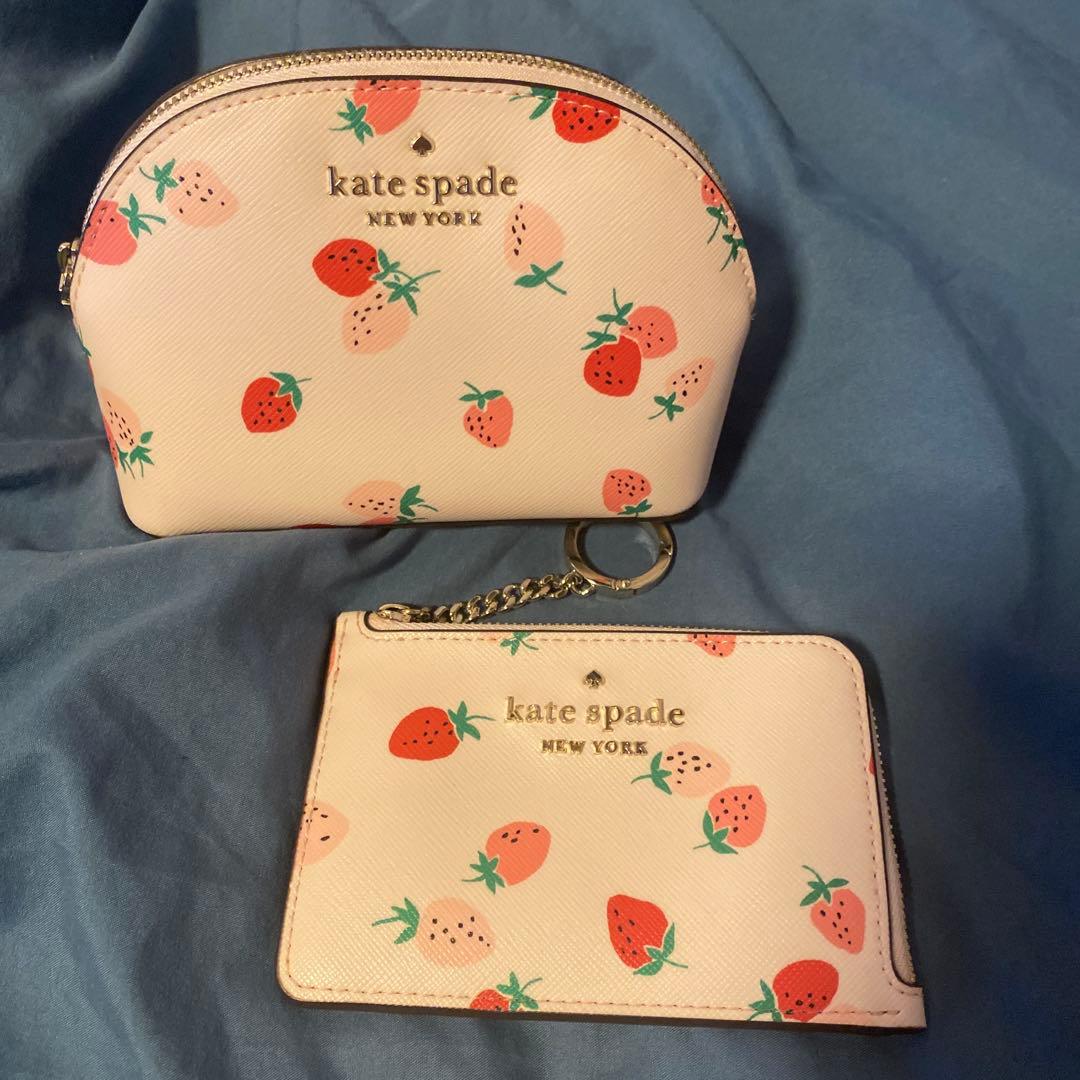 【美品】ケイトスペード　ストロベリー　ポーチ&カードケース