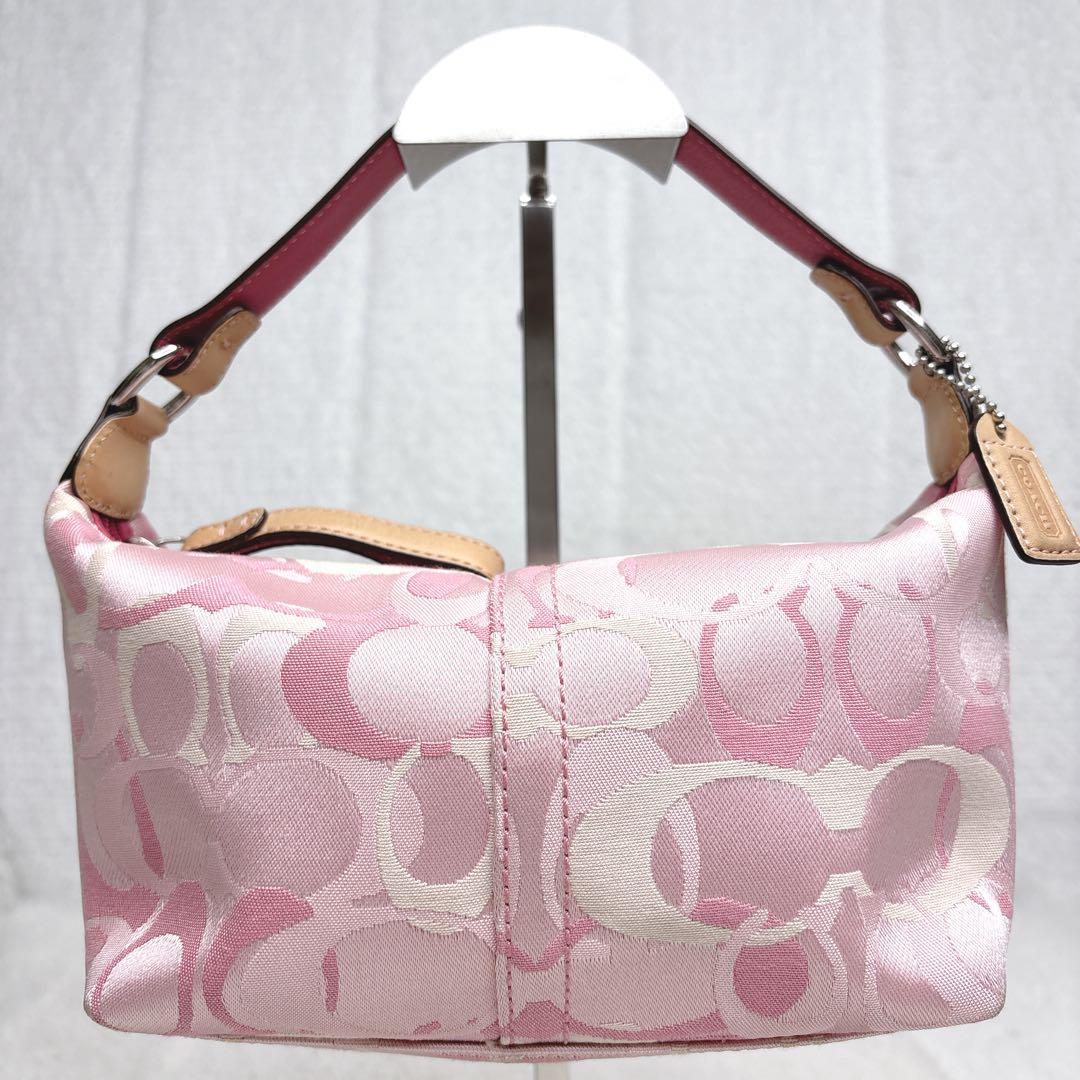 COACH シグネチャー ピンク アクセサリーポーチワンショルダー　y2k