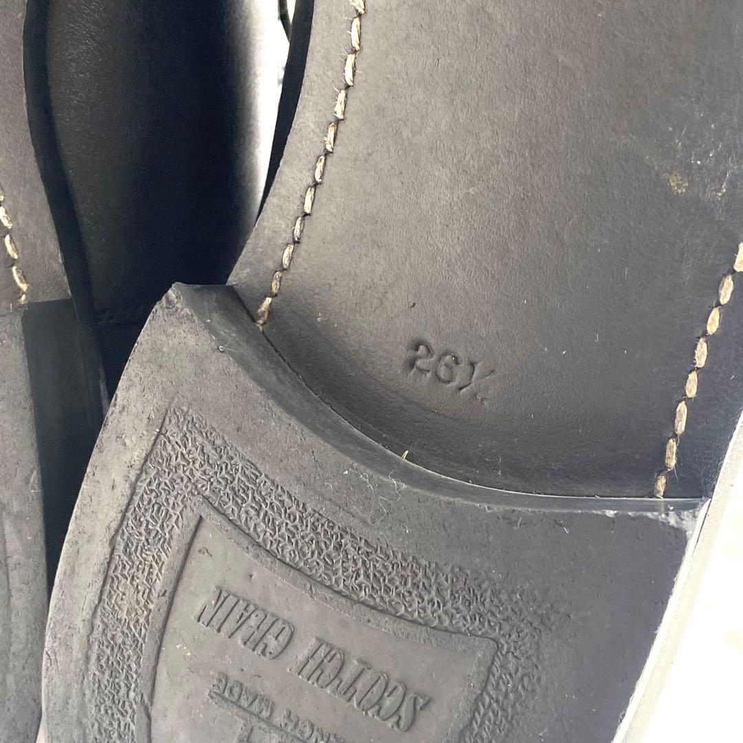 スコッチグレイン ストレートチップ ビジネスシューズ 黒 レザー 26.5