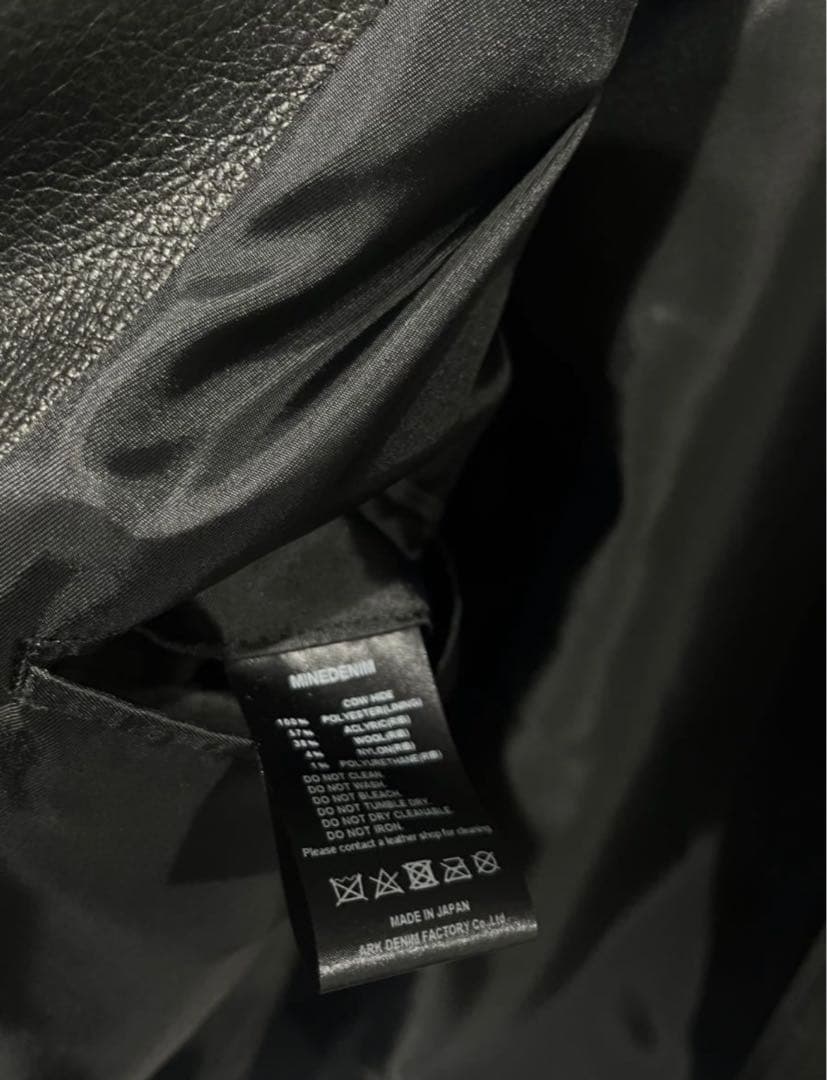 ジャケット・アウター MINEDENIM Leather Studs Zipup Loose JKT