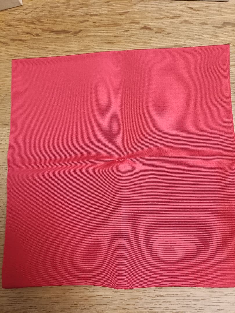 15　北村徳齋　塩瀬帛紗　塩瀬羽二重　エンジ