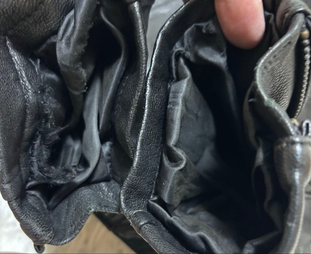 BUFFALOBOBS シングルレザーライダースジャケット　シワ加工　やぎ革