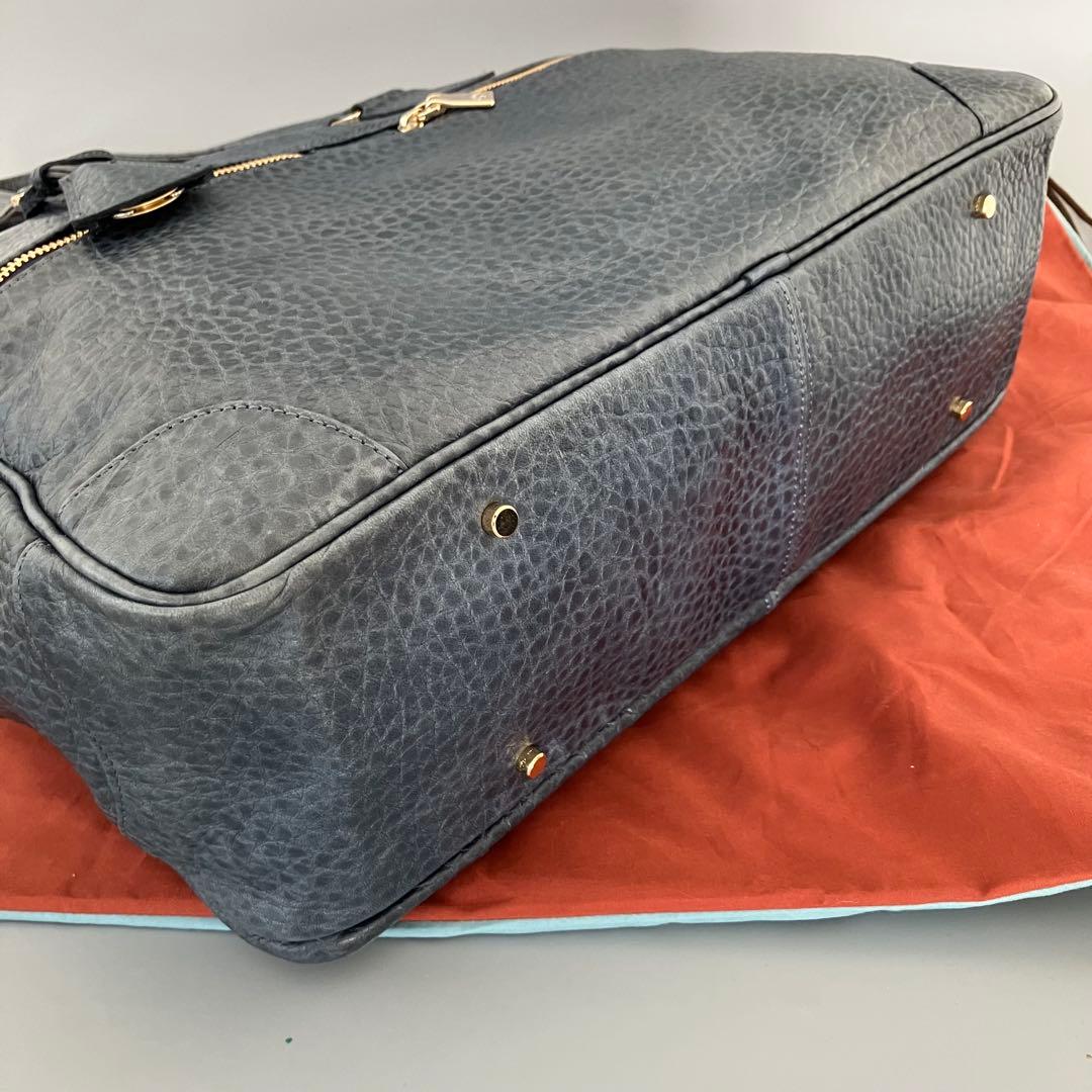 美品 aniary AEL レザーブリーフケース/ビジネスバッグ/紺/迷彩