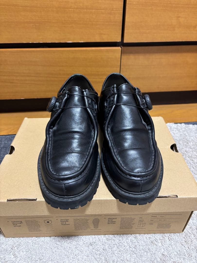 靴 pg steven alan knock black leather 42