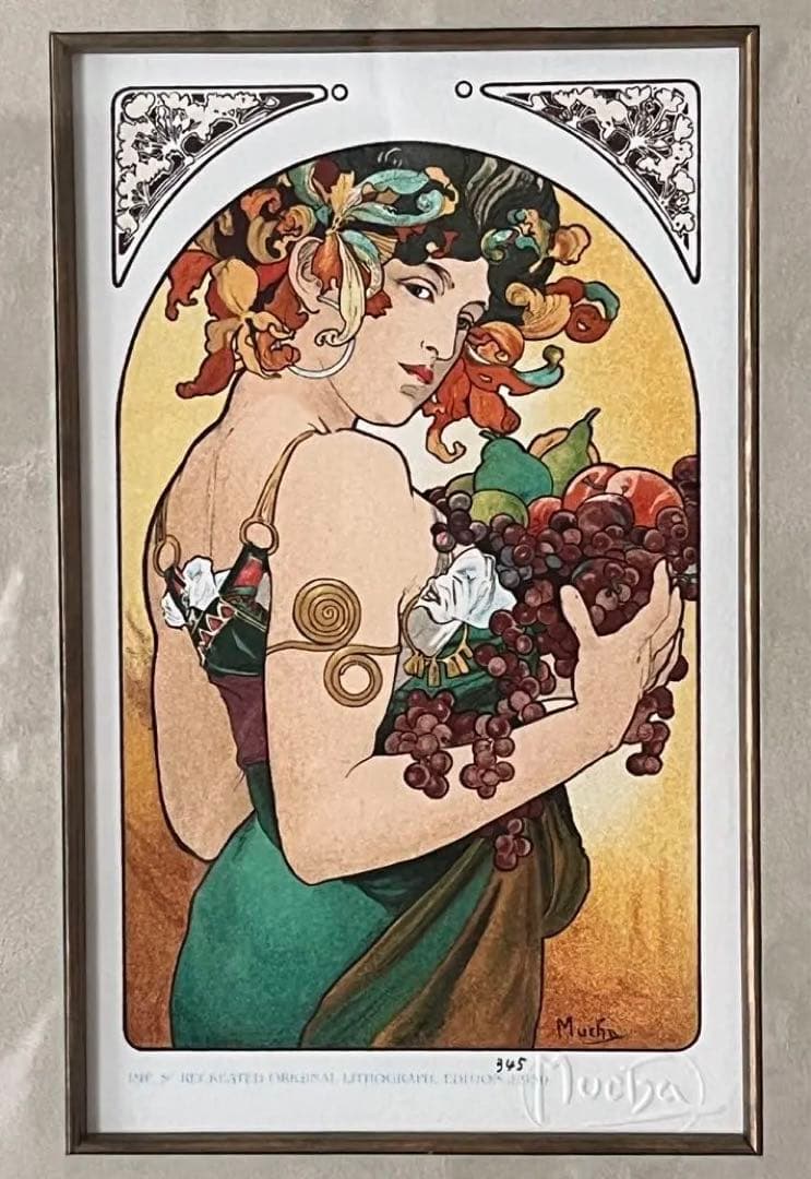 Mucha アルフォンス・ミュシャ フルーツ 果物 リトグラフ アールヌーヴォー