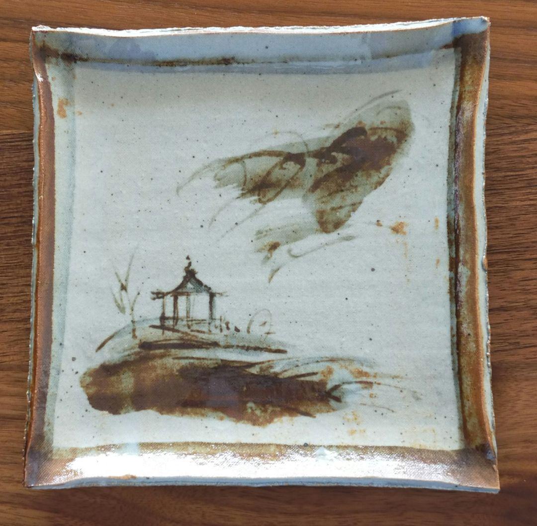 鄭寧 Zheng Ning　角皿　5枚　木箱入り