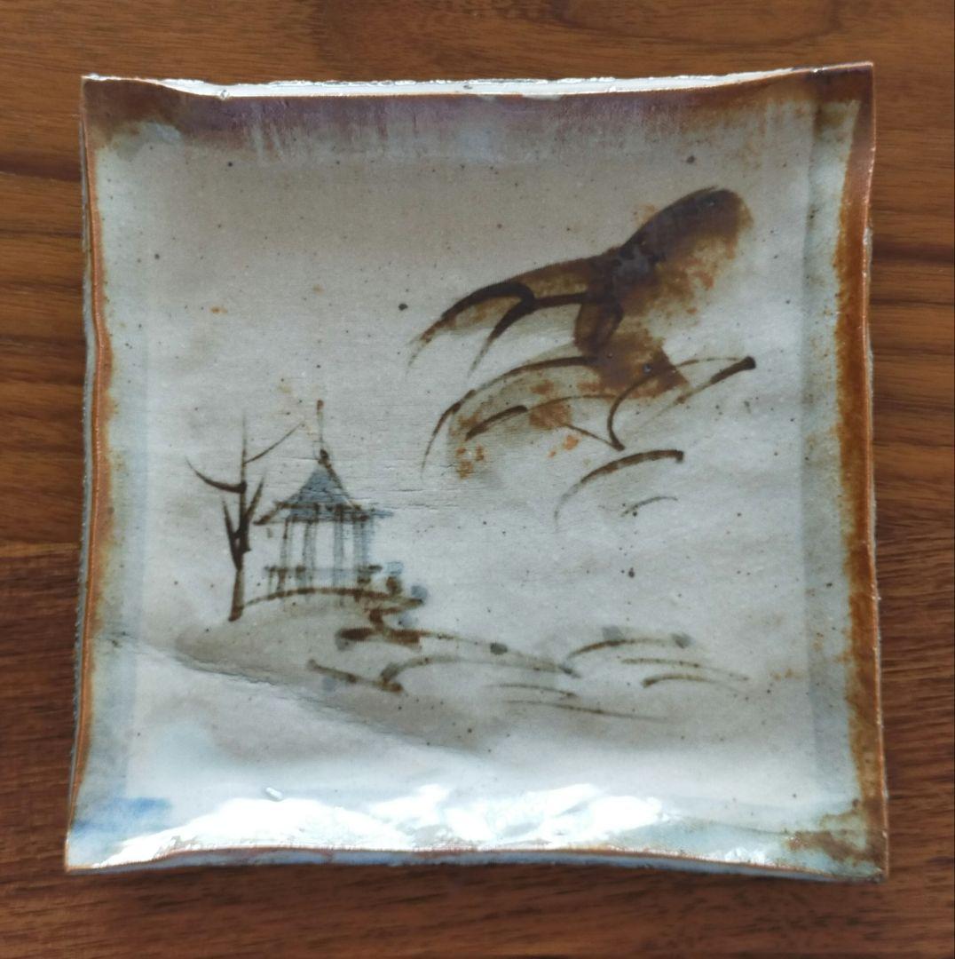 鄭寧 Zheng Ning　角皿　5枚　木箱入り