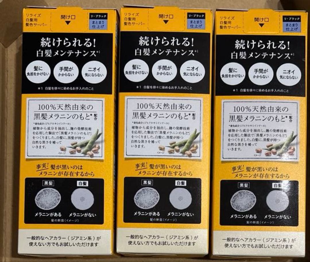 花王 リライズ 白髪用髪色サーバー リ・ブラック まとまり仕上げ 本体 ×3個