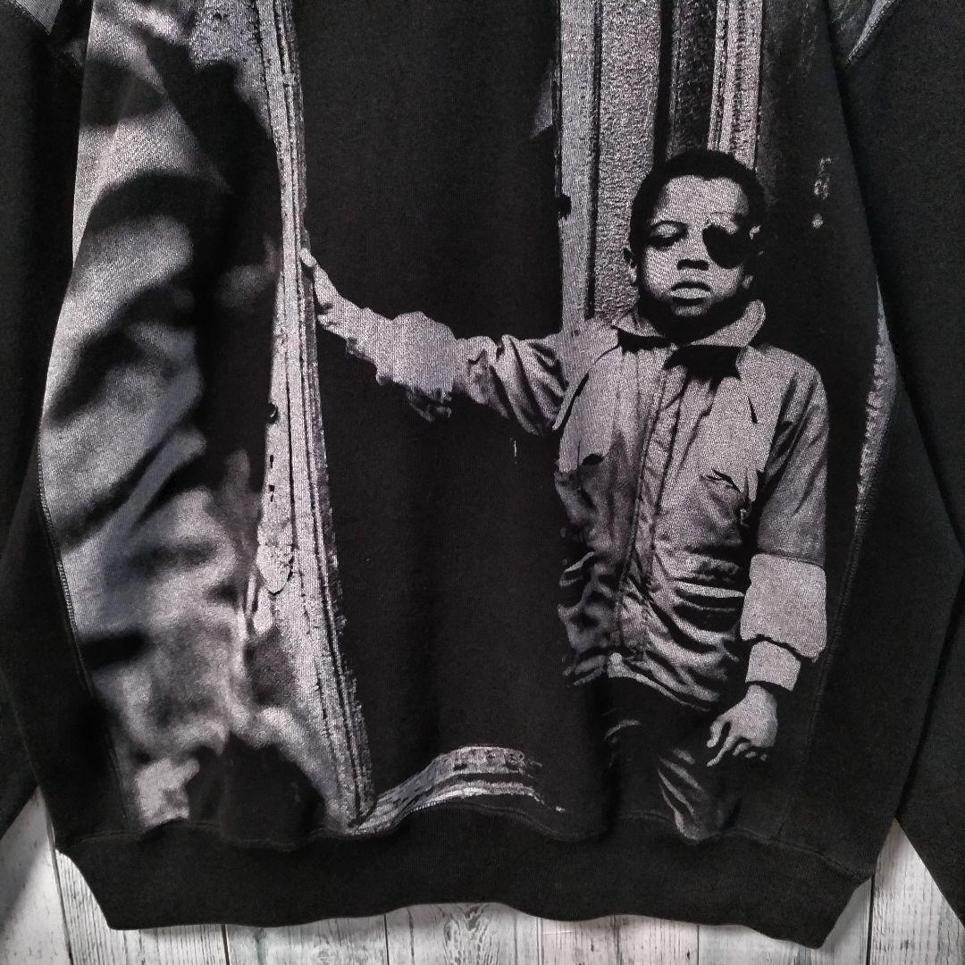 a69【希少XLサイズ】ブラックアイパッチ☆バック全面　ビックロゴ　パーカー