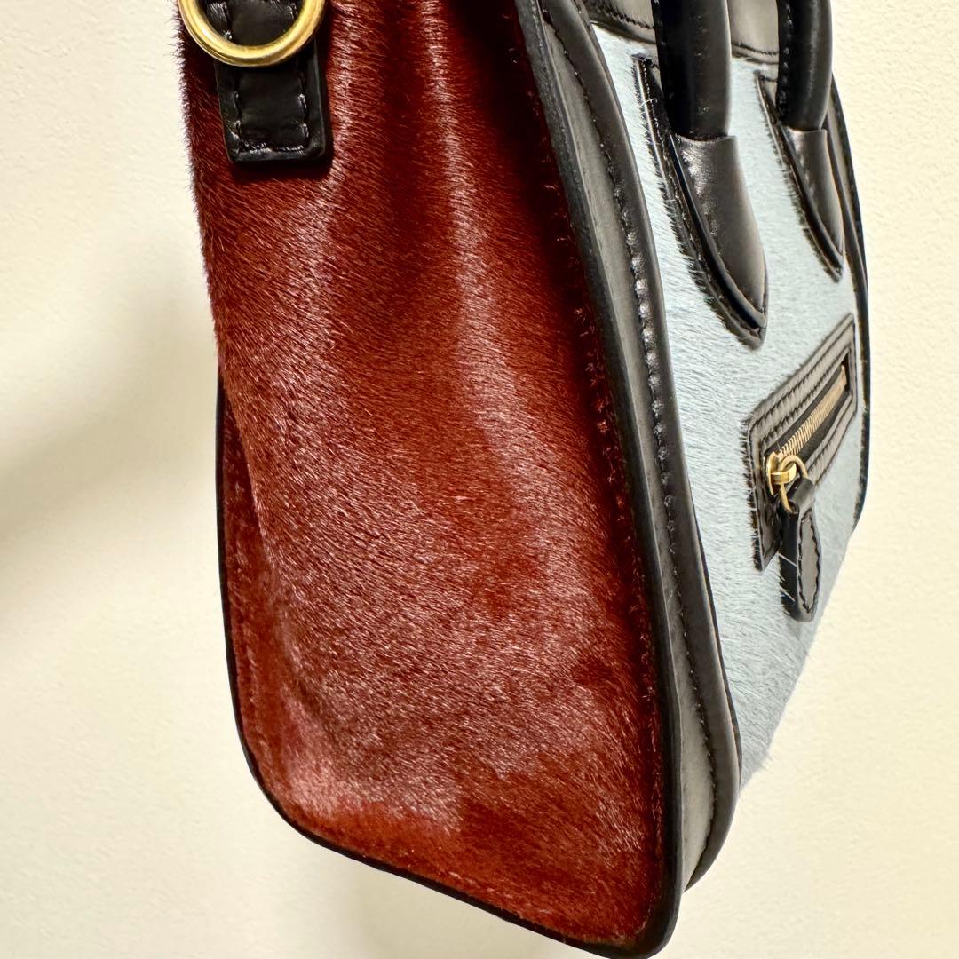 レアCELINE セリーヌナノラゲージ　ハラコ　美品