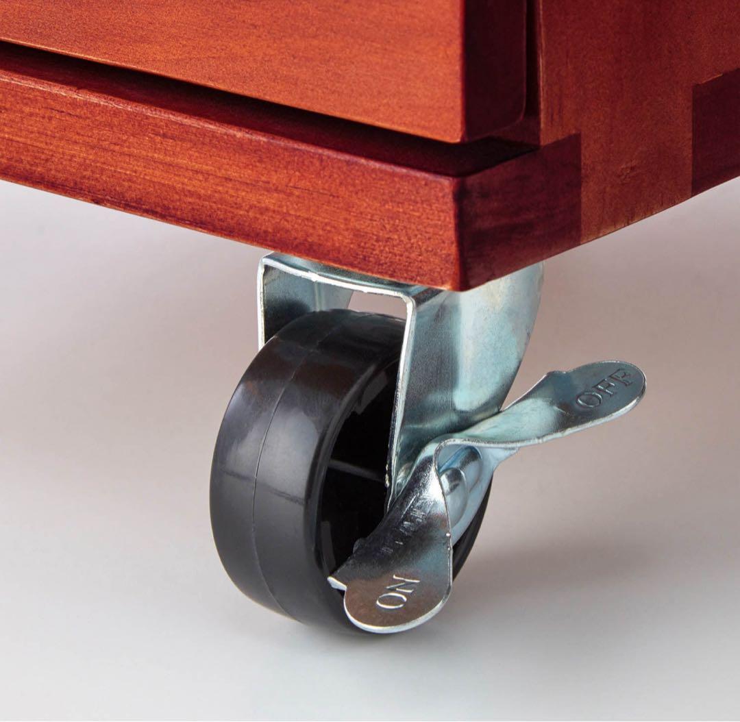 キャスター付きヴィンテージ調多段チェスト　幅47.5