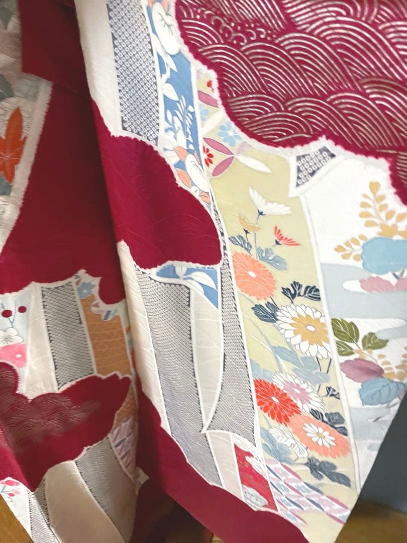 振袖フルセット　絞りと染分けの豪華な手描き友禅　清楚なお嬢様の雰囲気　成人式振袖