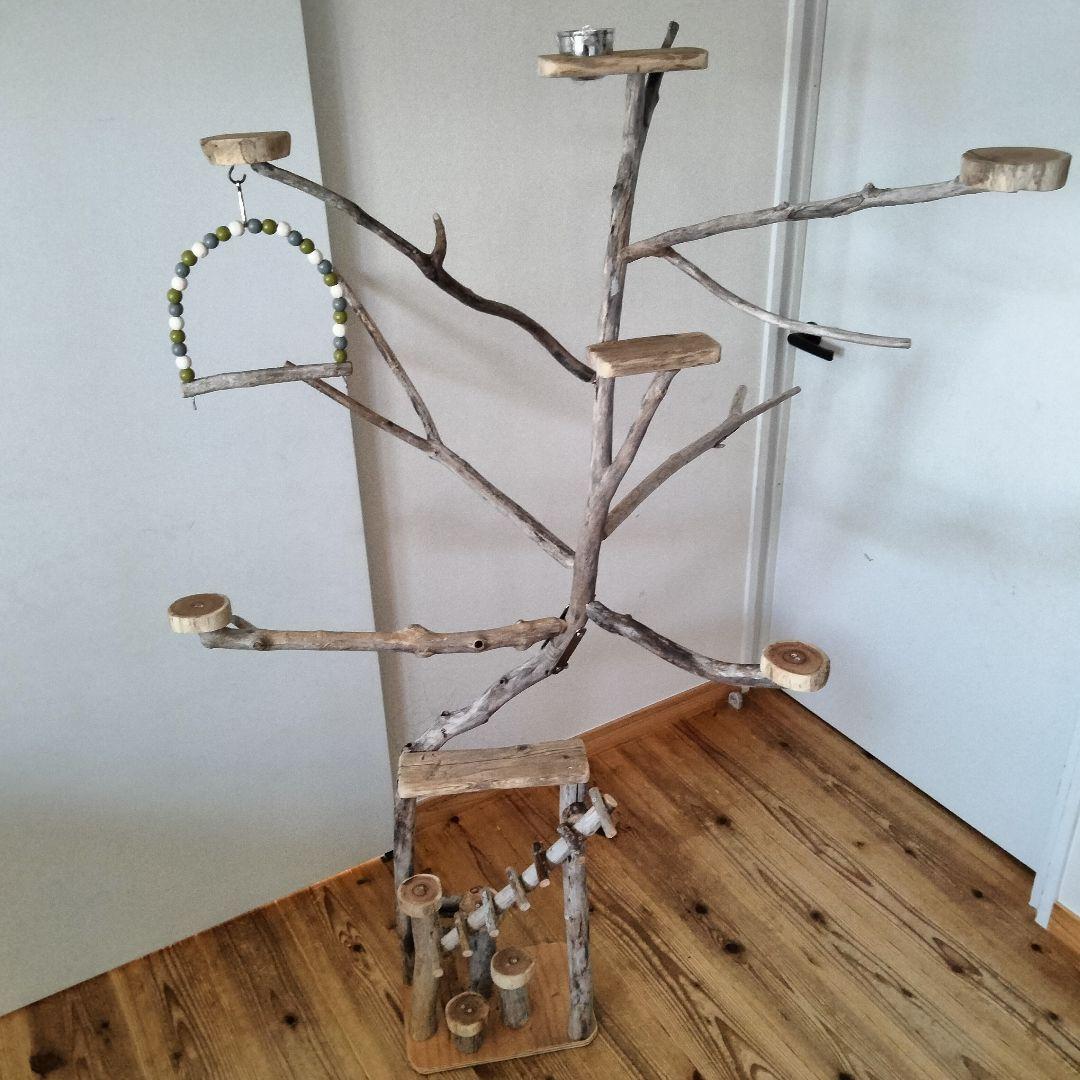 バードアスレチックジム大型 ㊷ 天然木 自然木 流木 インコ おもちゃ