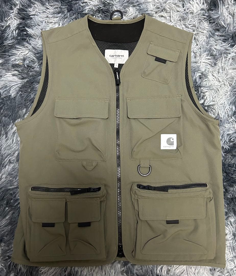 【美品】Carhartt オリーブ ジップアップベスト　ELMWOOD VEST