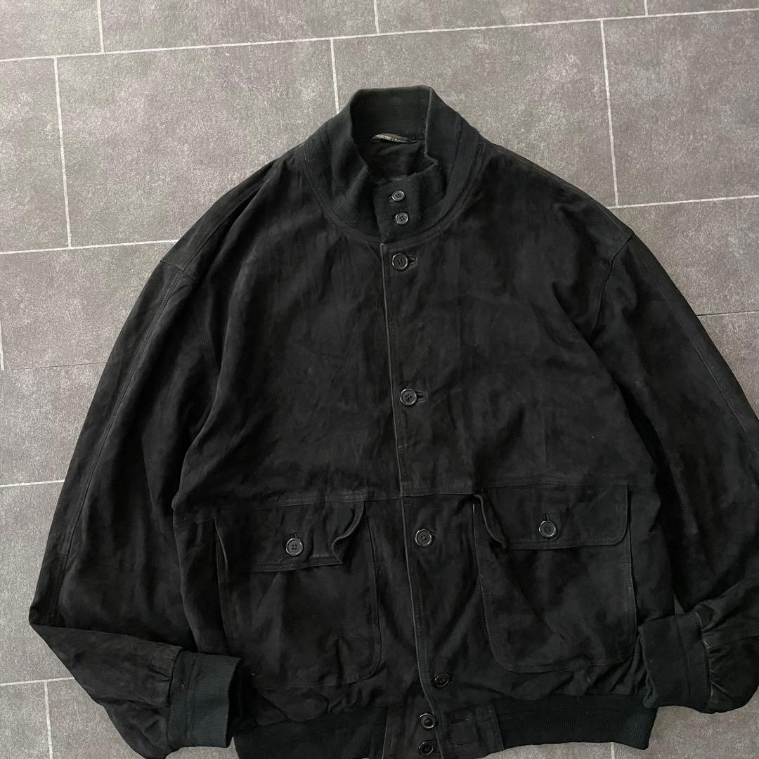 -90's 本革 A-1 suede leather バルスターブルゾン 黒