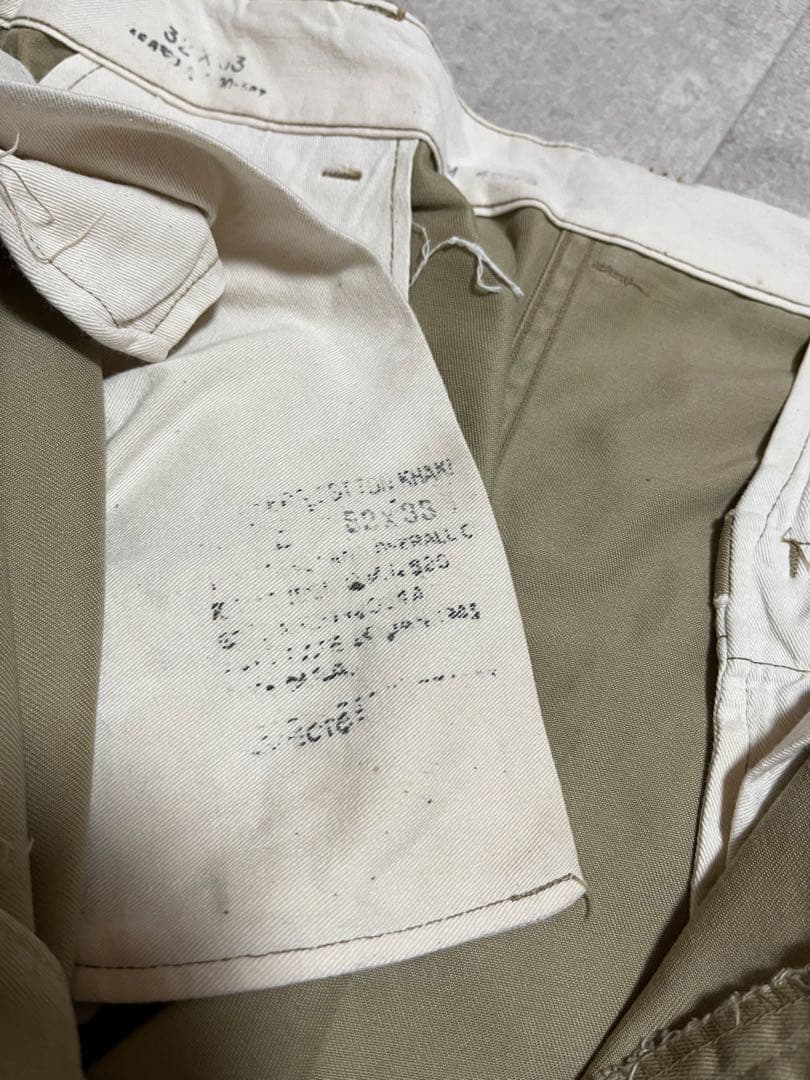 40s 米軍 ビンテージ US ARMY M45 チノ カーキ チノパン