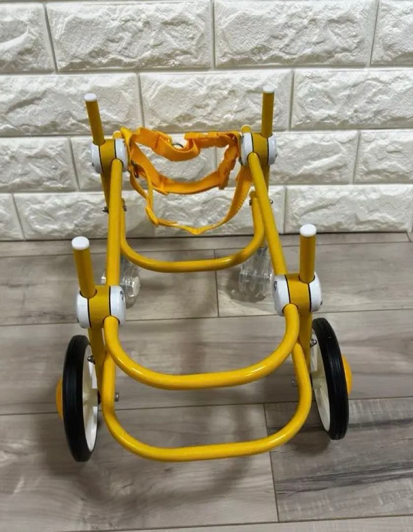 【オーダーメイド】犬車椅子　パーツ取り外し可能　頑丈　車輪回転良好 イエロー