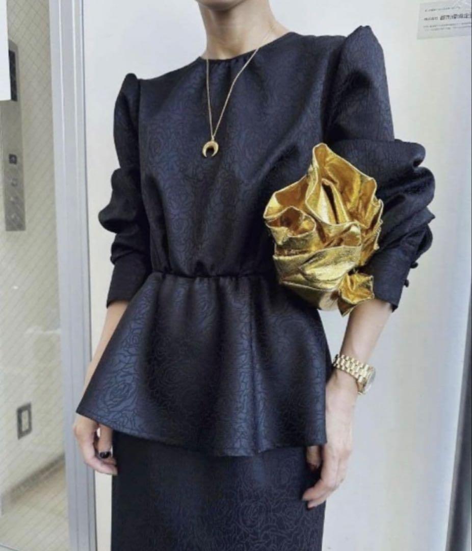 AMERI　LADY LIKE PEPLUM DRESS