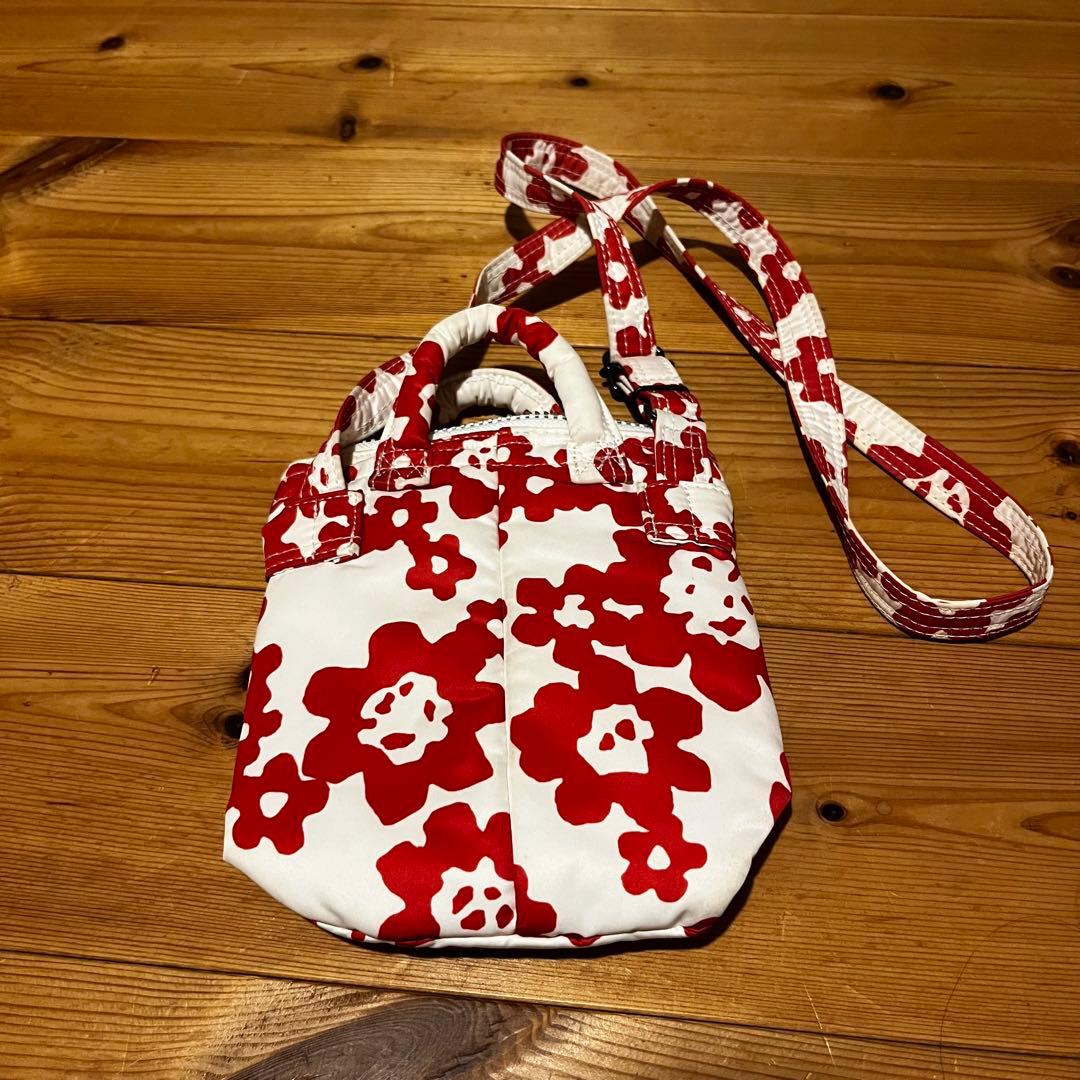PORTER 花柄ショルダーバッグ ホワイト/レッド