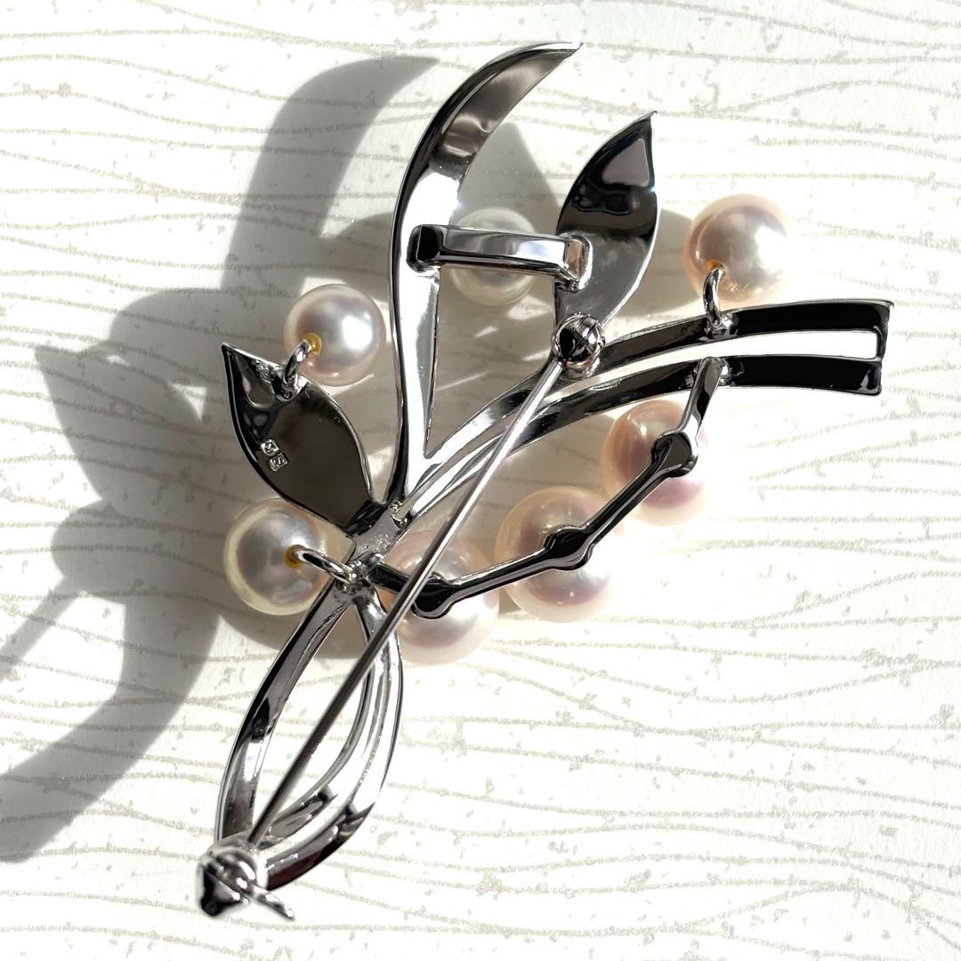 レア 未使用品 MIKIMOTO ミキモト パールブローチ あこや真珠 本真珠