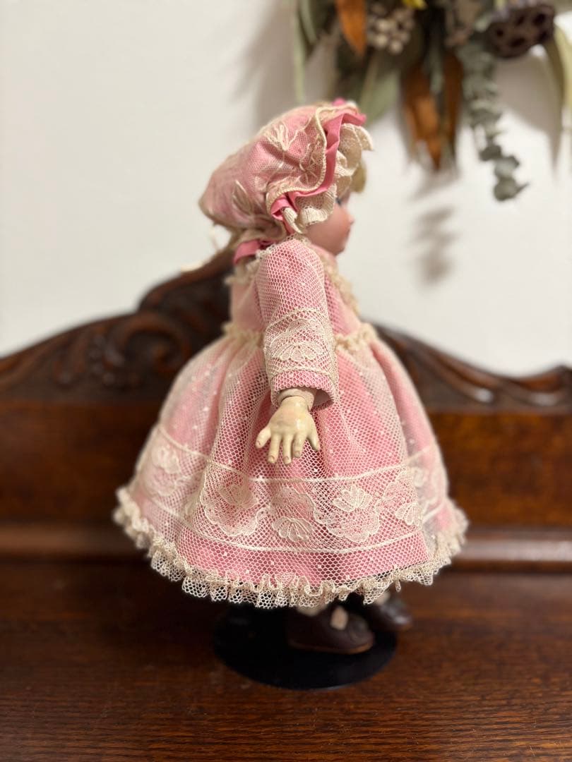アンティークドール ビスクドール ドレス ボネ レース ドイリー