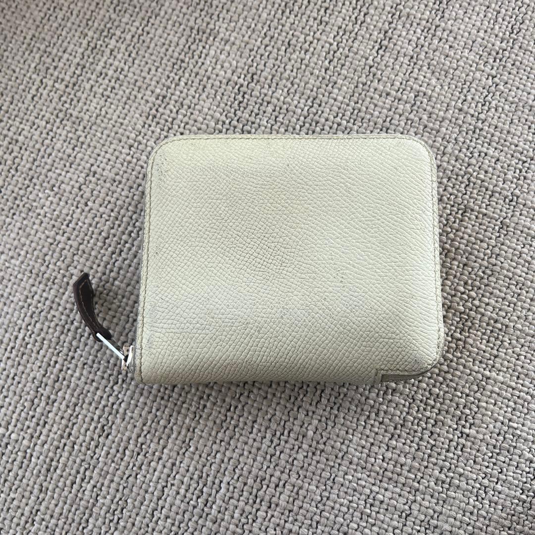 エルメス　シルクインコンパクト　ライトグリーン レザー ケース