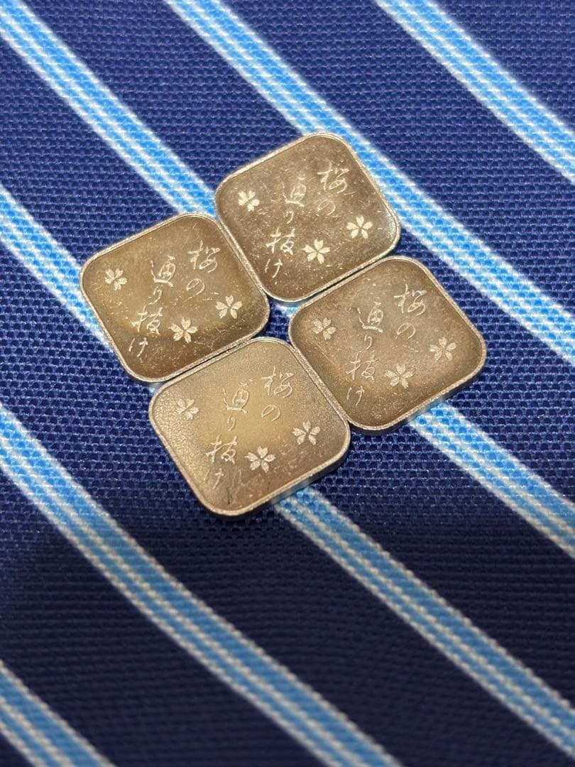 造幣局　1994年 犬のデザイン 菱形　純銀メダル 4枚セット　桜の通り抜け