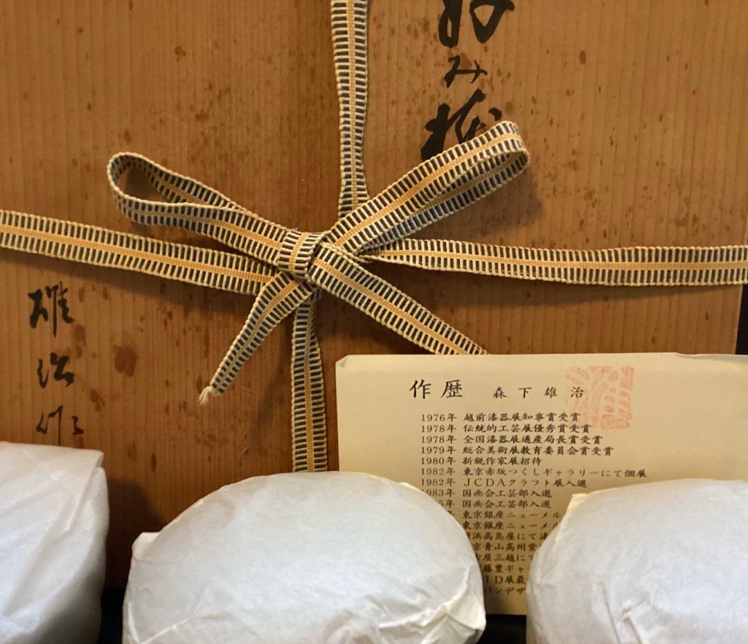 越前塗　越前漆器　森下雄治作　美しい溜塗り　お好み椀　飯椀５客　未使用