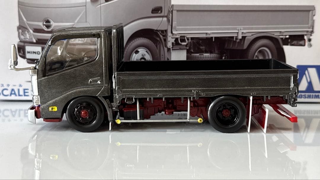 楽プラ　デコトラ　デュトロ　平ボディ　アオシマプラモデル完成品