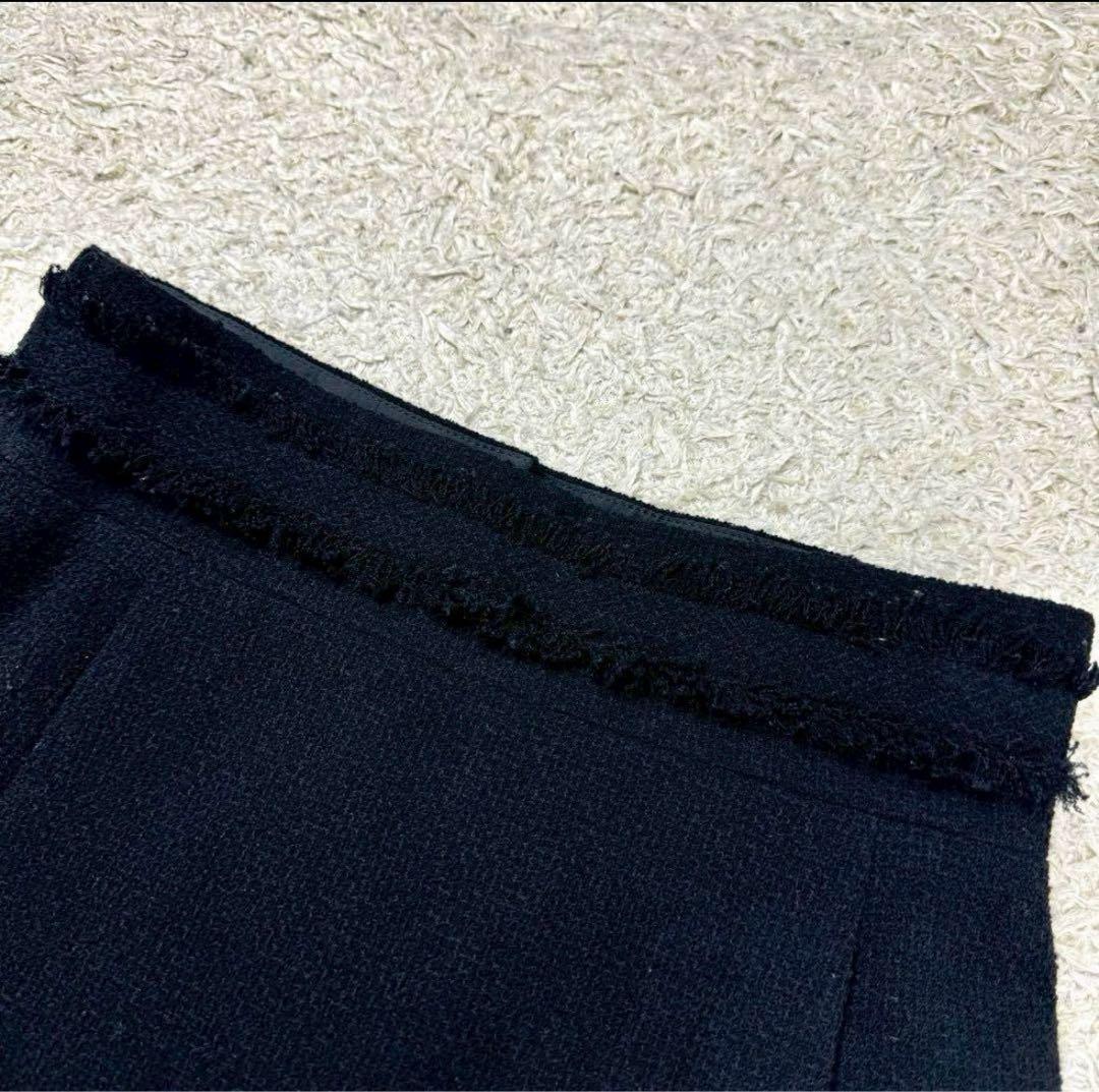 CHANEL 07A ツイードスカート ココマーク フリンジ ブラック
