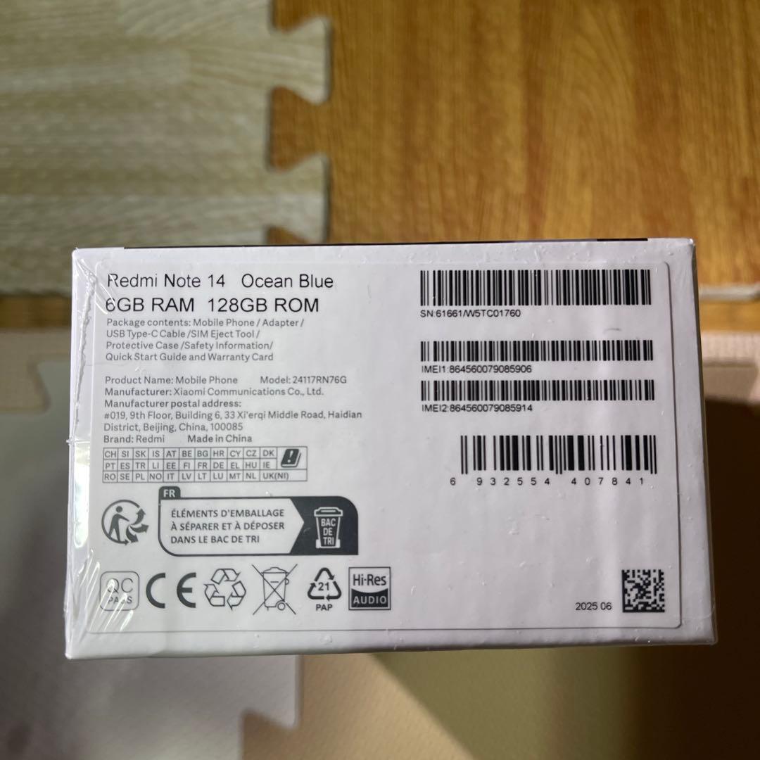 スマートフォン本体 Xiaomi Redmi Note 14 6GB/128GB