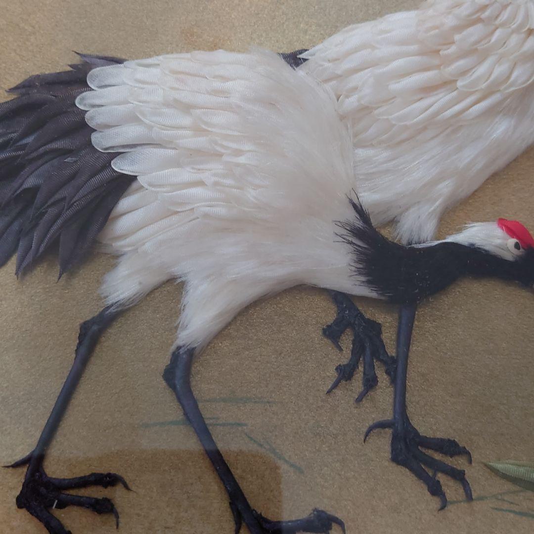 上品です夫婦鶴の刺繍額